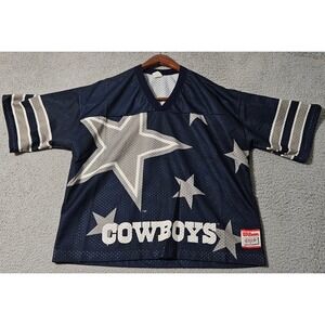 Wilson Vintage Cropped Dallas Cowboys Football Jersey Size Large USA Stars